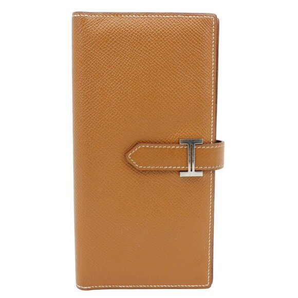 Hermes Bearn Epsom Leather Long Wallet Brown - Picture 1 of 12